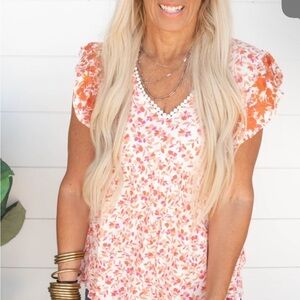 Savanna Jane White Cream Ruffled Blouse